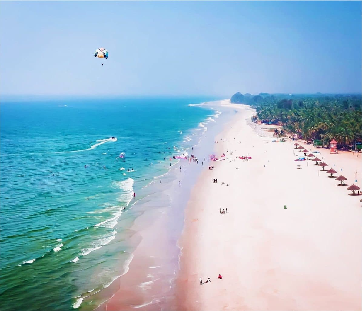Malpe Beach coastline and waves